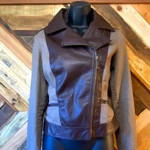 Therapy | Faux Leather and Knit Bomber Jacket | M